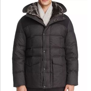 Cole Haan Flannel Down Hooded Jacket NWOT